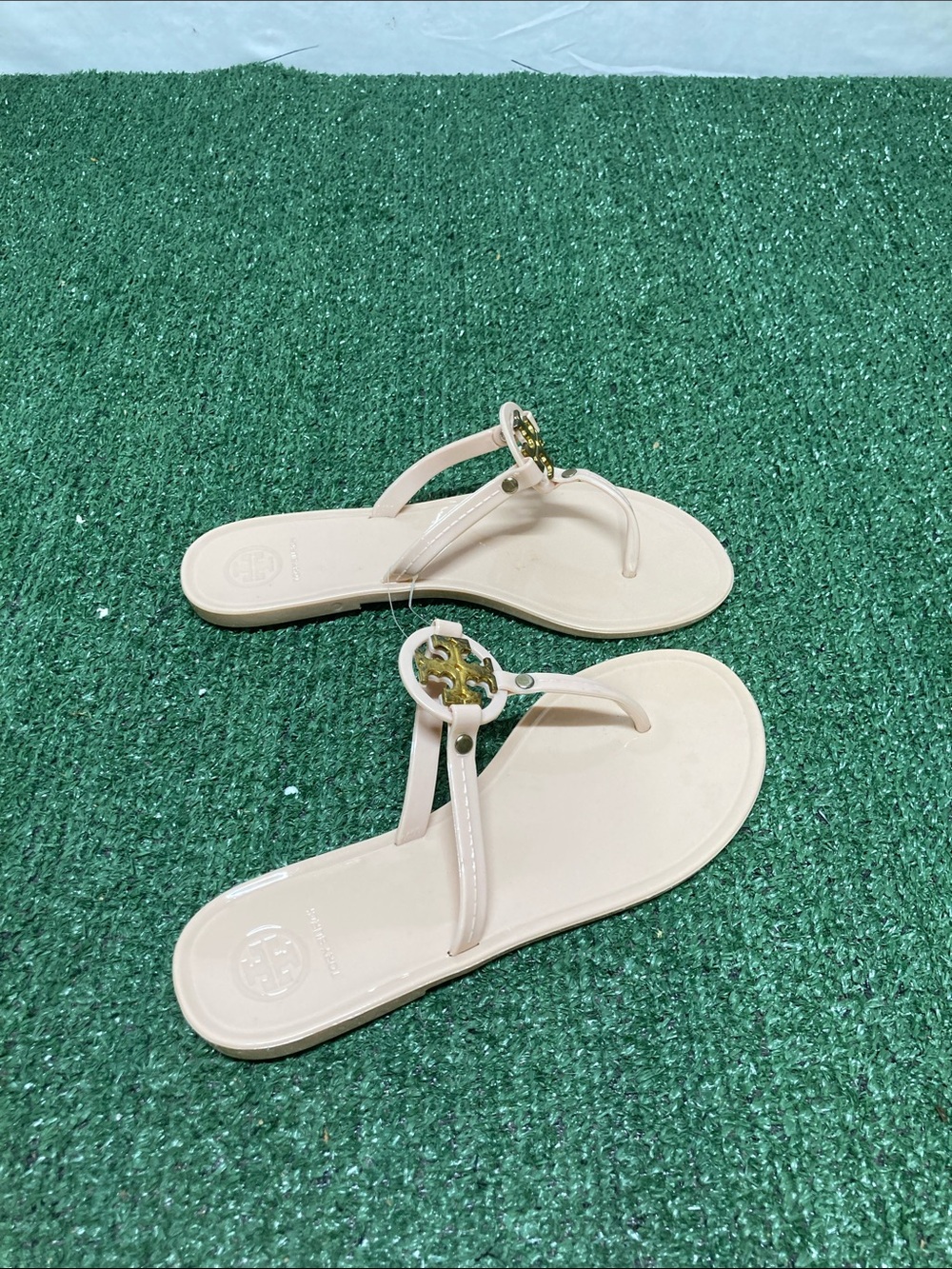 Tory Burch Blush Pink Logo Women’s Sandals sz 37 (6-6.5) (OKPM-10-01)